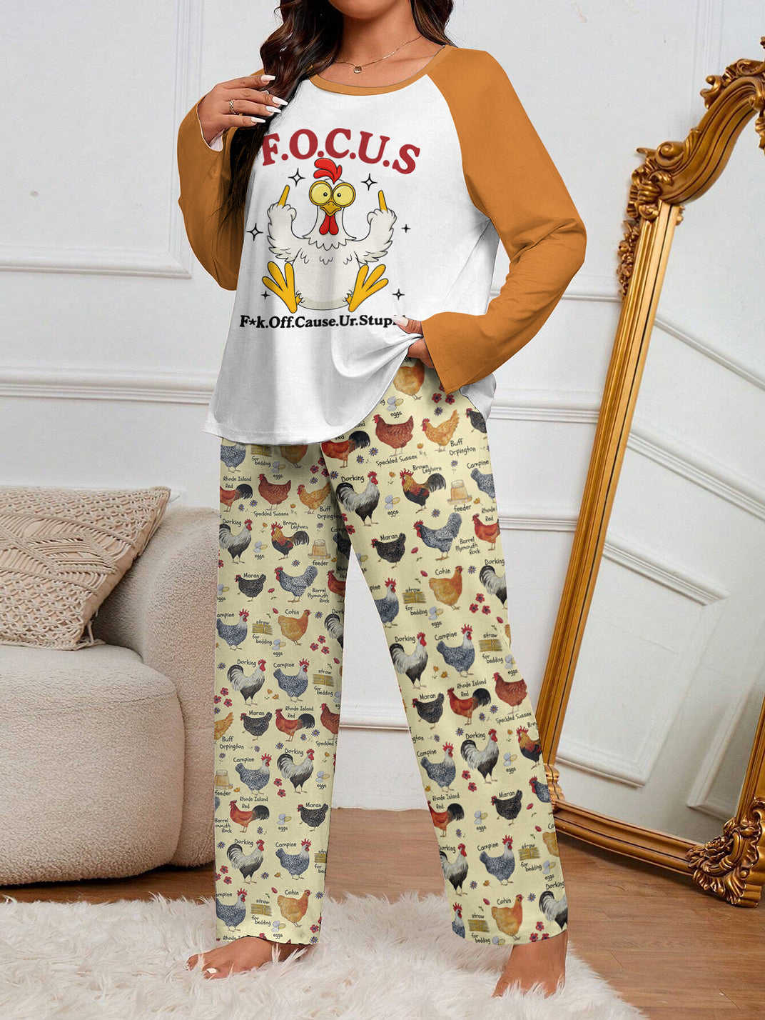 Chicken Raglan Lounge Pajamas F.O.C.U.S