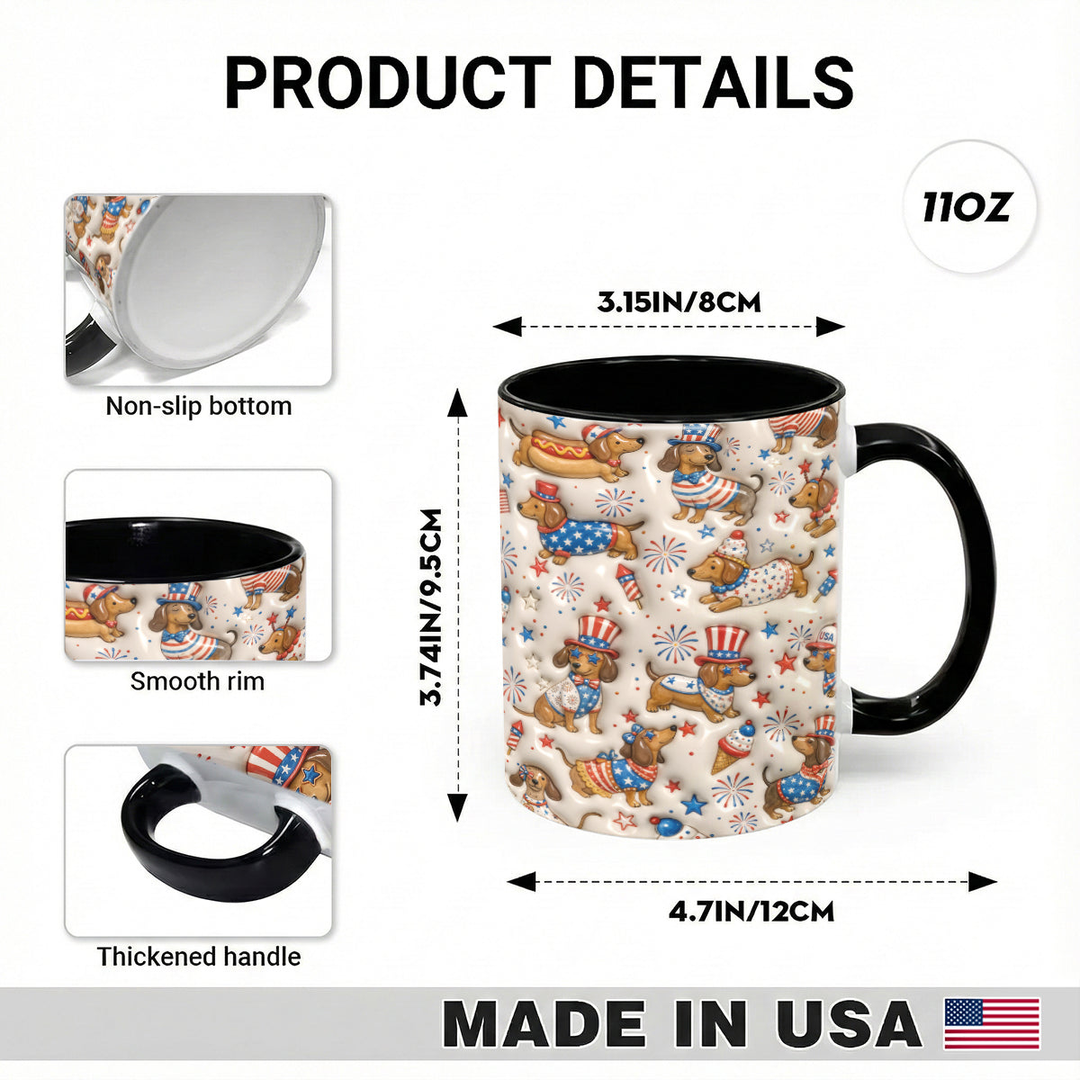 Dachshund Accent Mug Festive Liberty Paws