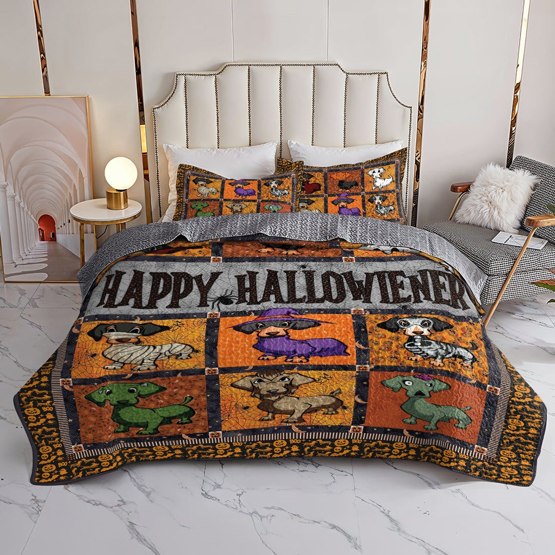 Dachshund All Season Quilt 3-Piece Set Happy Hallowiener