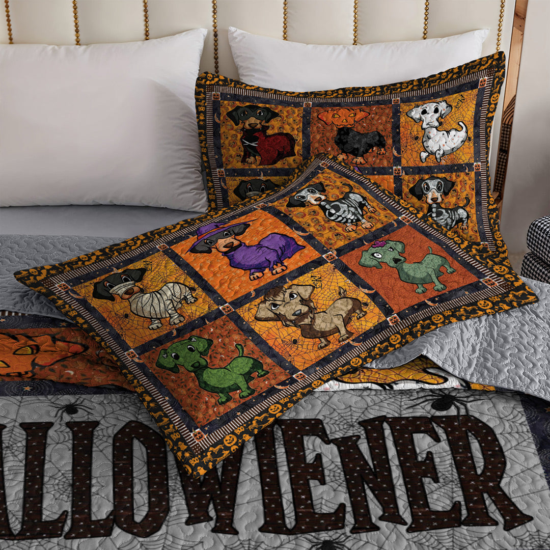 Dachshund All Season Quilt 3-Piece Set Happy Hallowiener