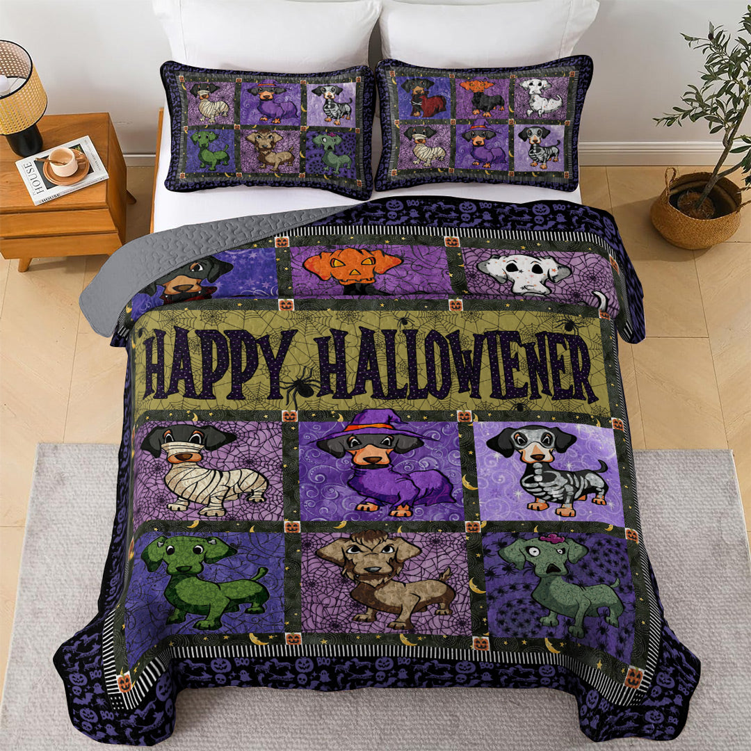 Dachshund All Season Quilt 3-Piece Set Happy Hallowiener