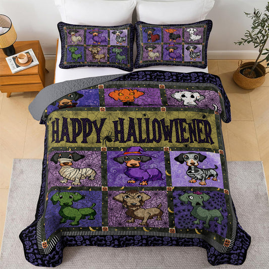 Dachshund All Season Quilt 3-Piece Set Happy Hallowiener