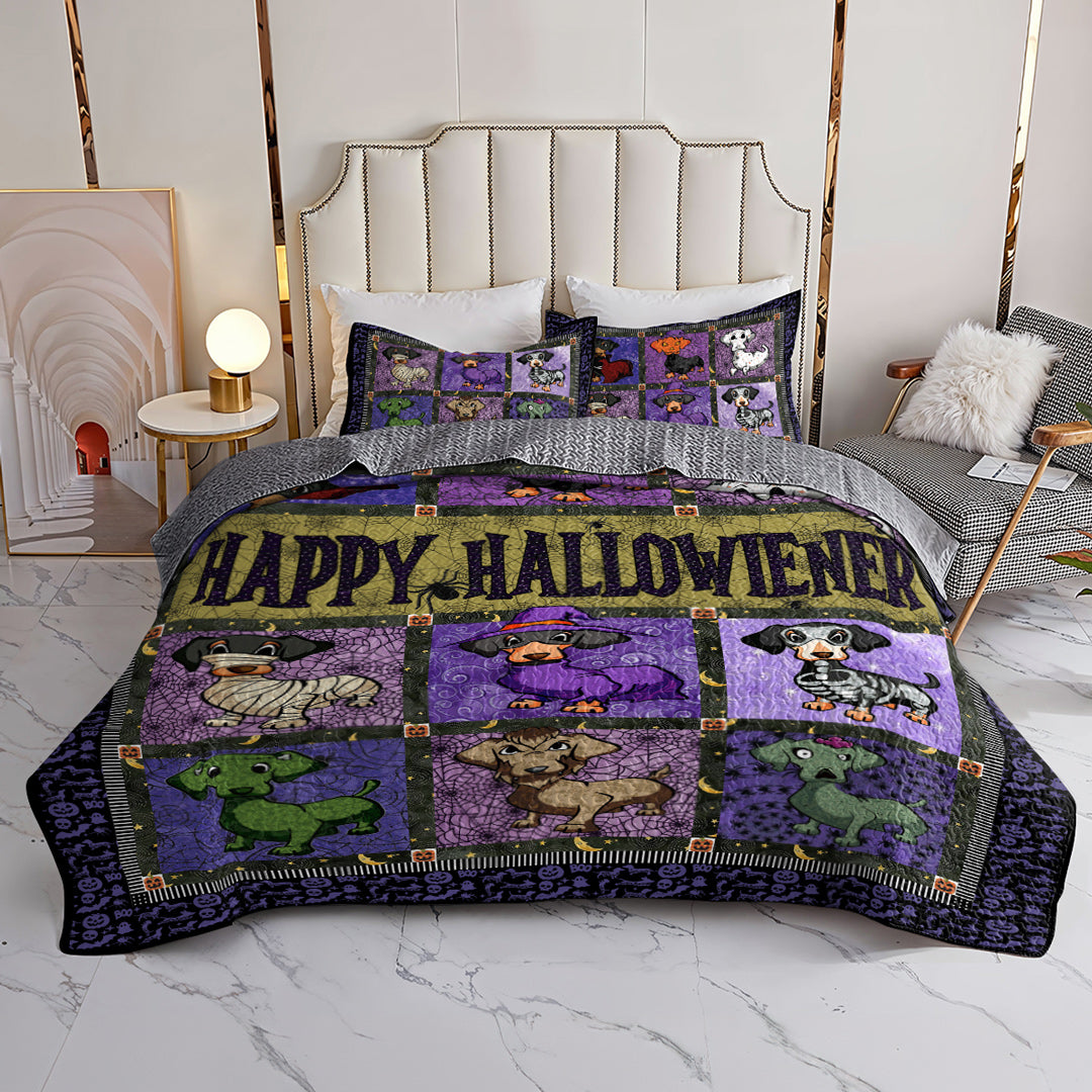 Dachshund All Season Quilt 3-Piece Set Happy Hallowiener