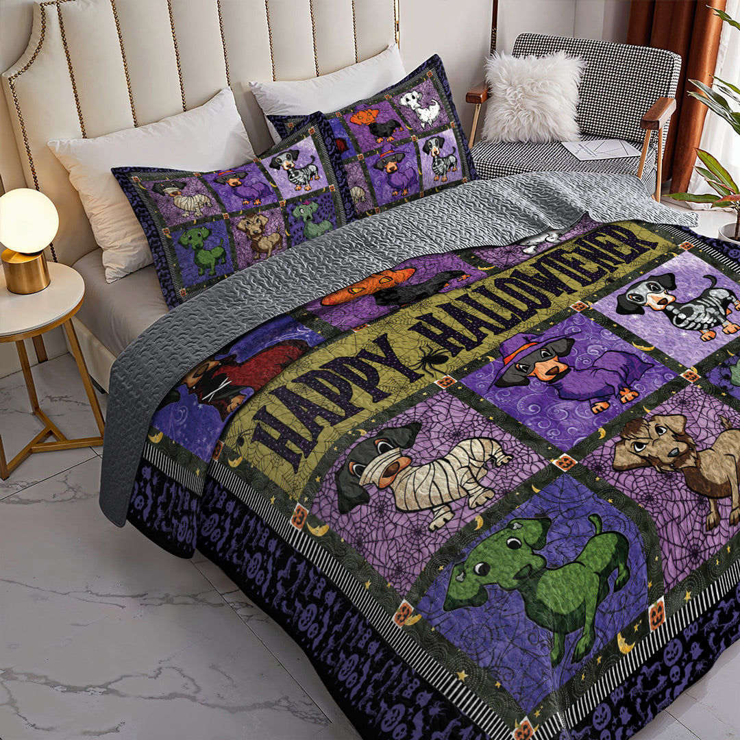 Dachshund All Season Quilt 3-Piece Set Happy Hallowiener