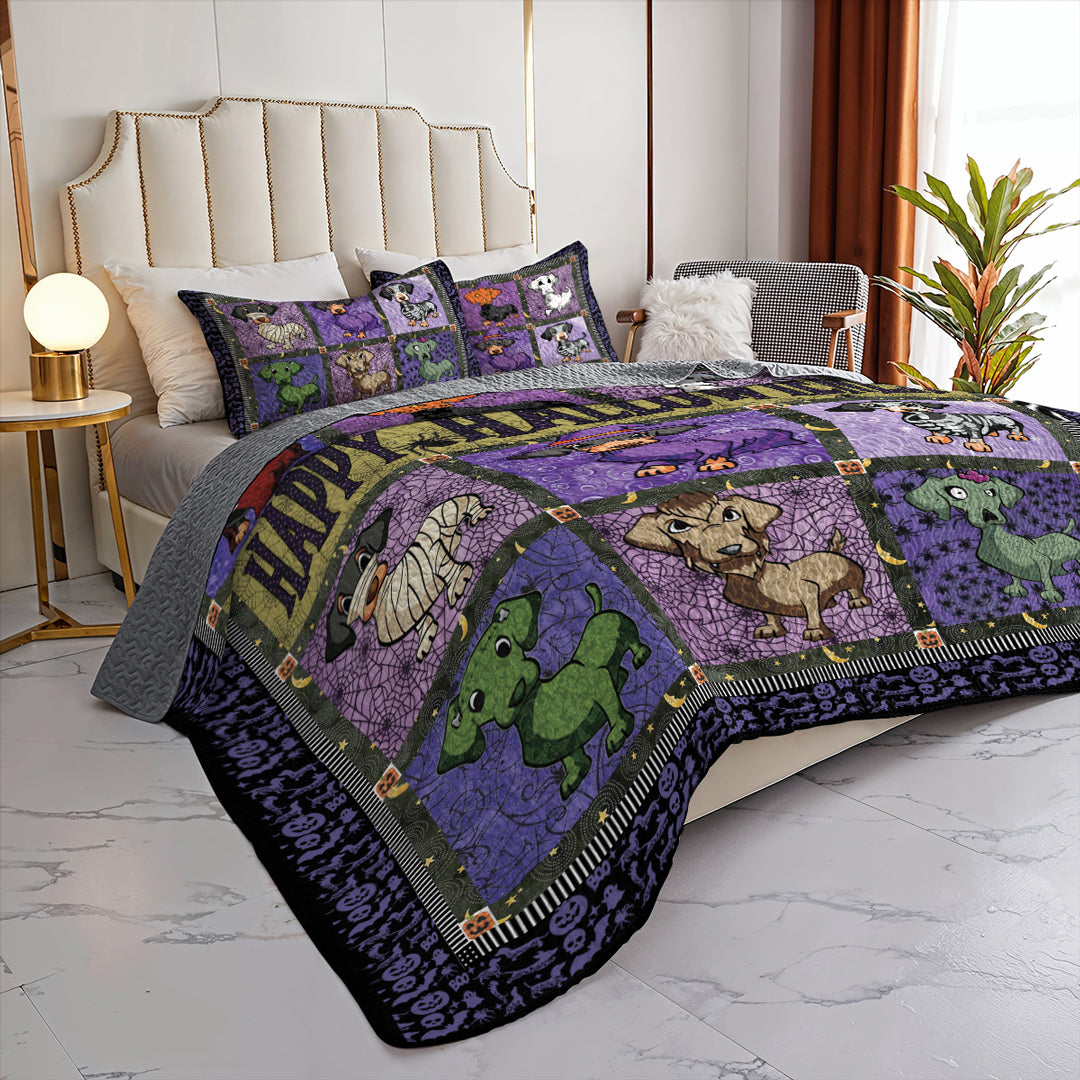Dachshund All Season Quilt 3-Piece Set Happy Hallowiener