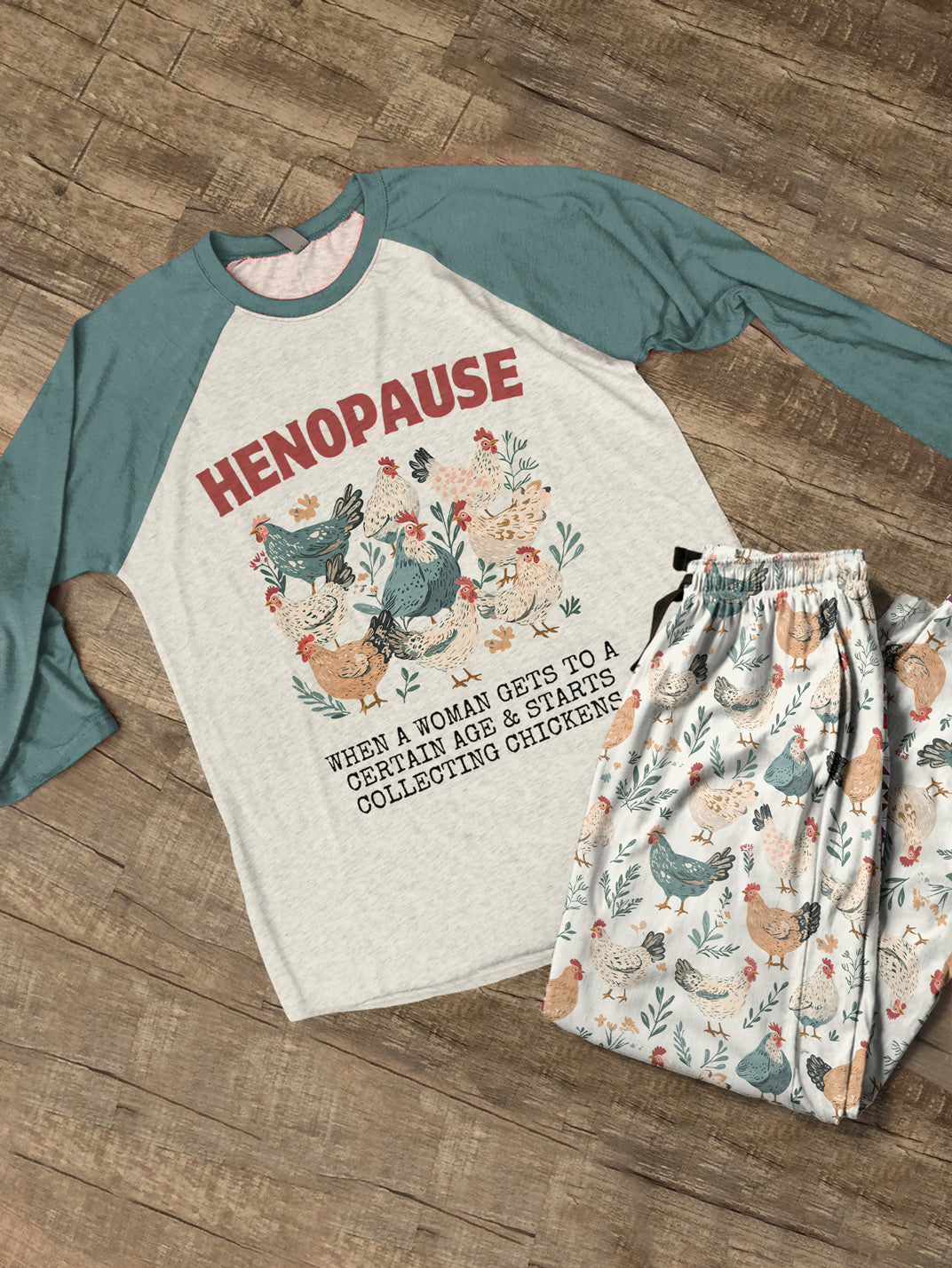 Chicken Raglan Lounge Pajamas Henopause