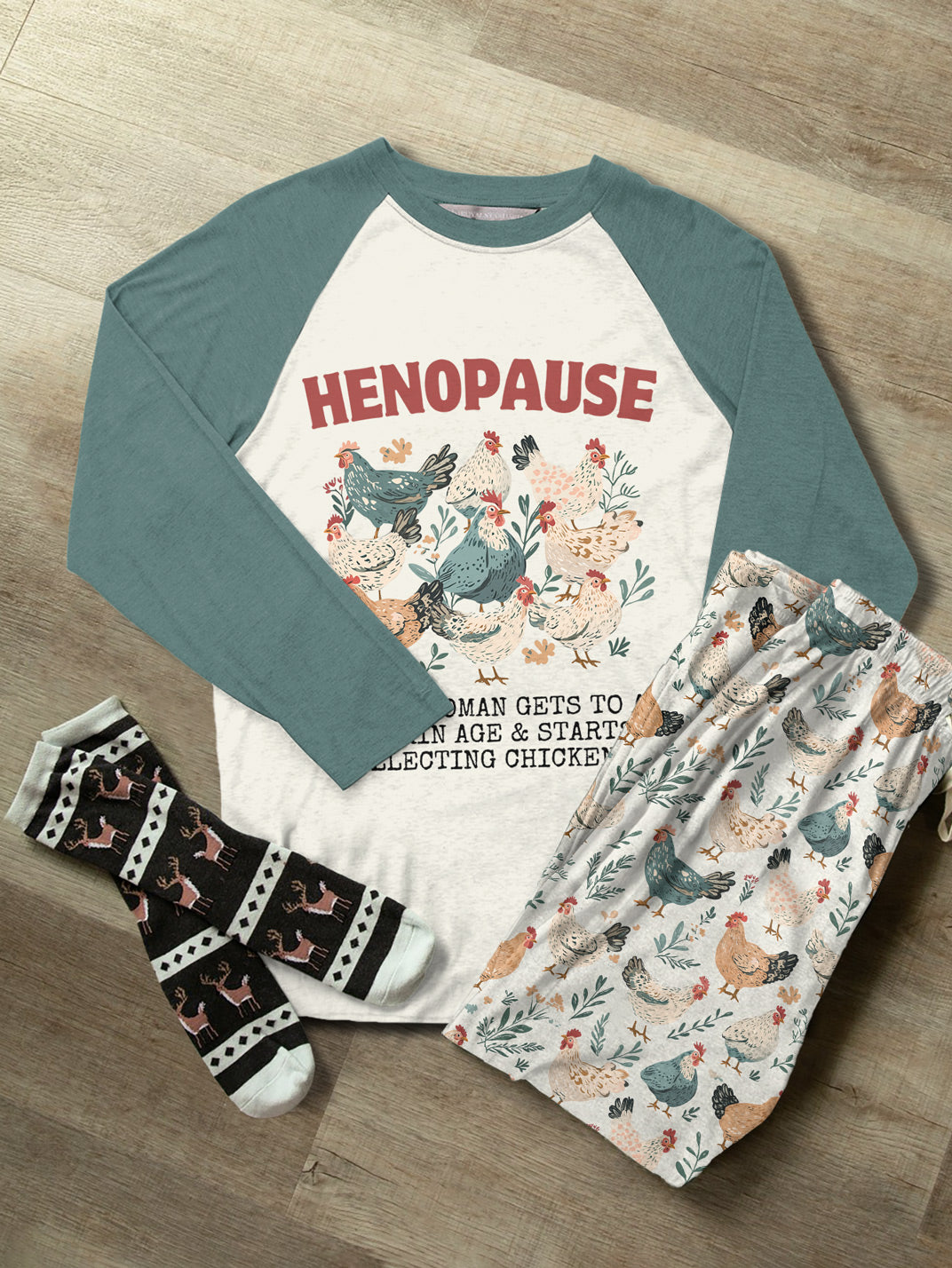 Chicken Raglan Lounge Pajamas Henopause