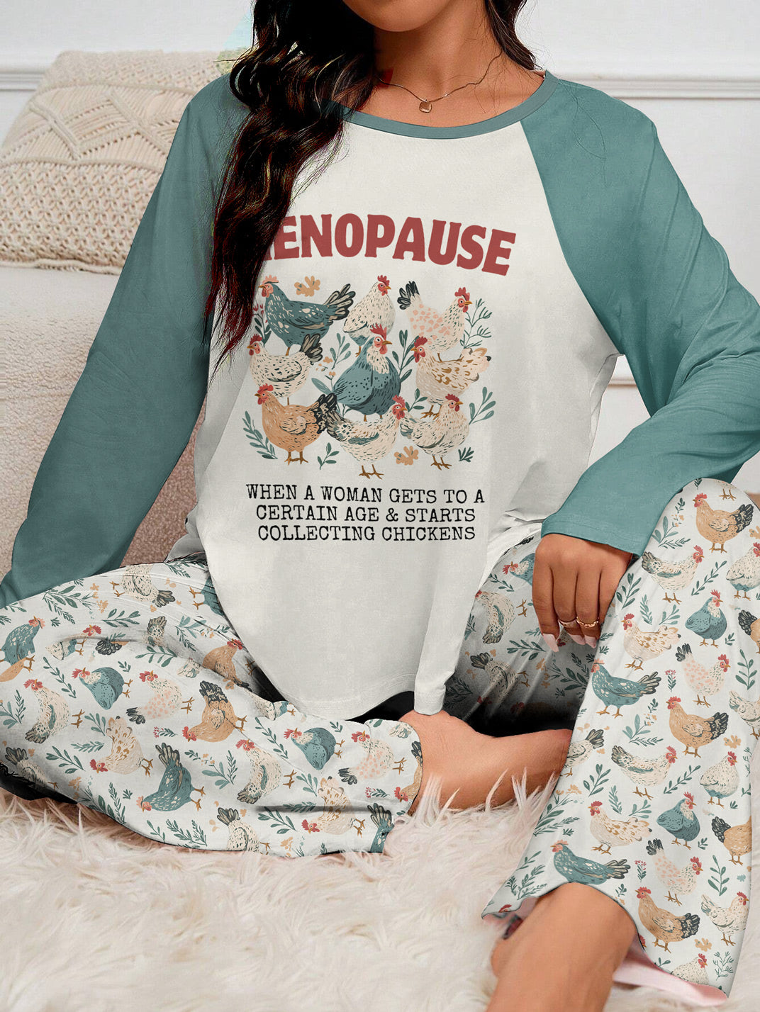 Chicken Raglan Lounge Pajamas Henopause