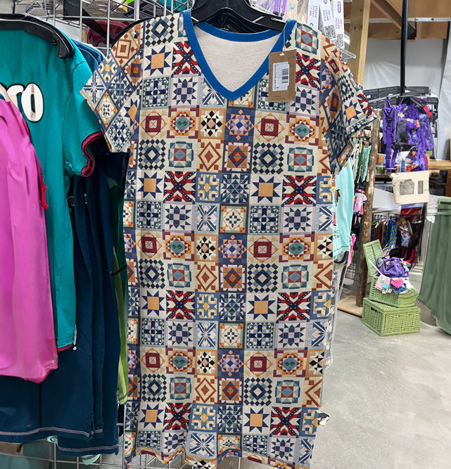Sewing Lover V-neck Nightshirt Heritage Patchwork