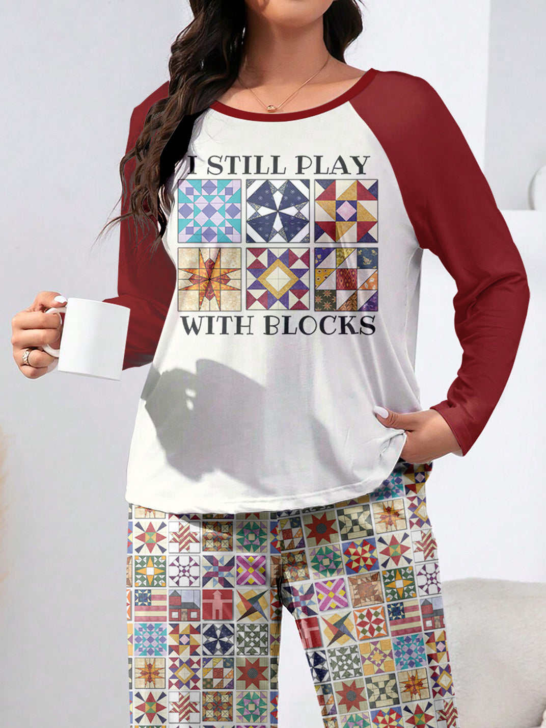 Sewing Lover Raglan Lounge Pajamas I Still Play With Blocks