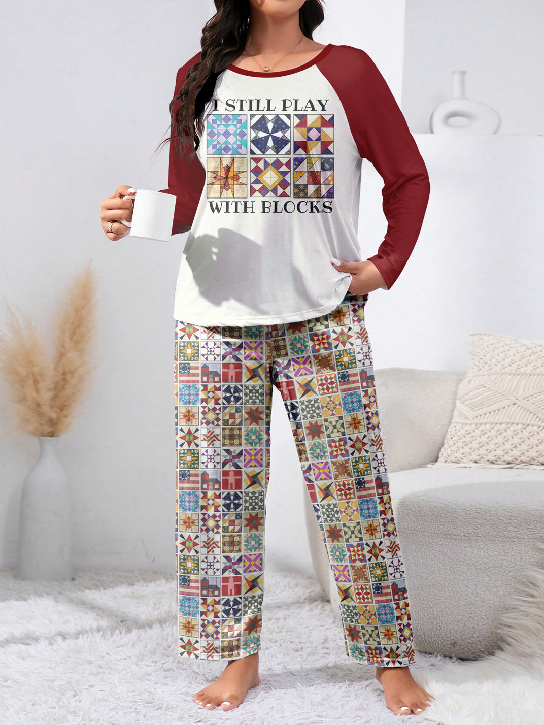 Sewing Lover Raglan Lounge Pajamas I Still Play With Blocks