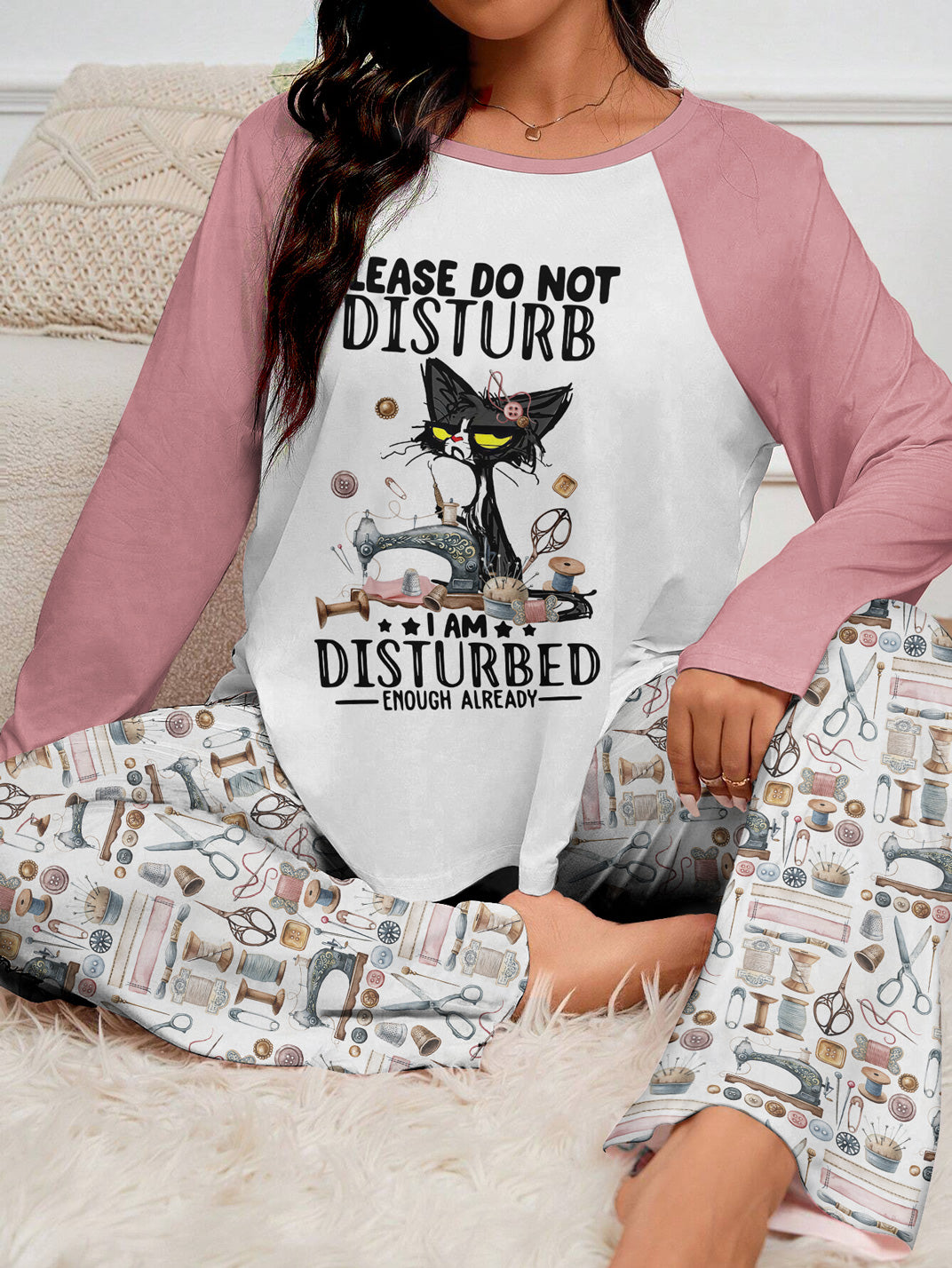 Sewing Lover Raglan Lounge Pajamas Please Do Not Disturb