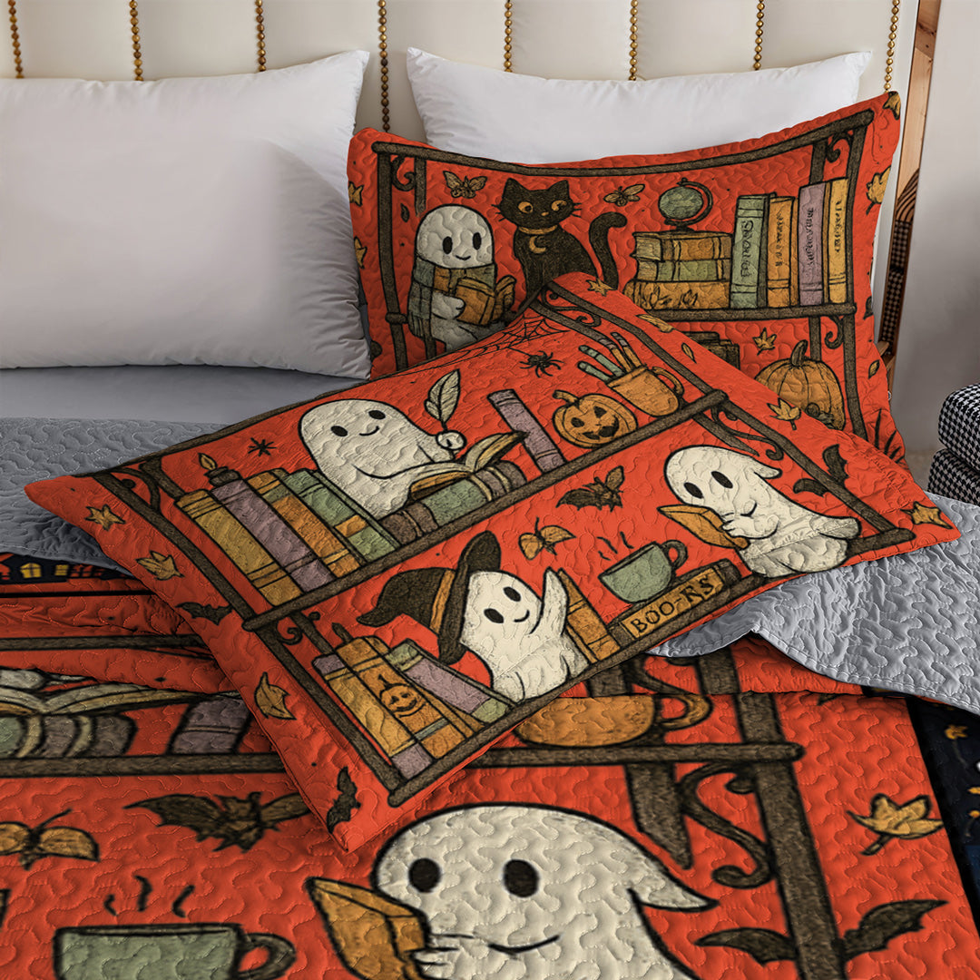 Book Lover All Season Quilt 3-Piece Set Library Ghost
