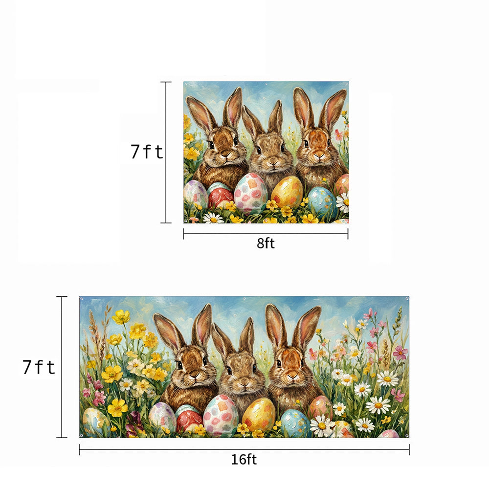 Easter Garage Door Banner Decoration - Little Hoppers
