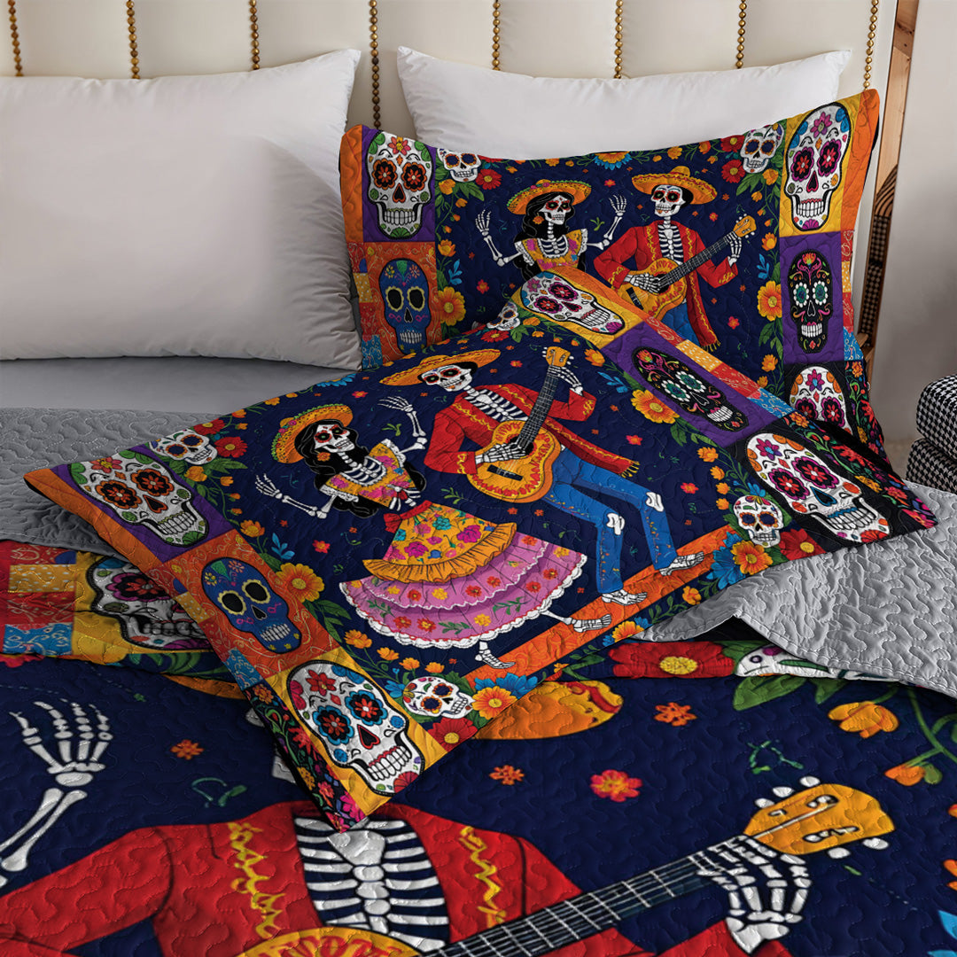 Day Of The Dead All Season Quilt 3-Piece Set Beyond The Grave