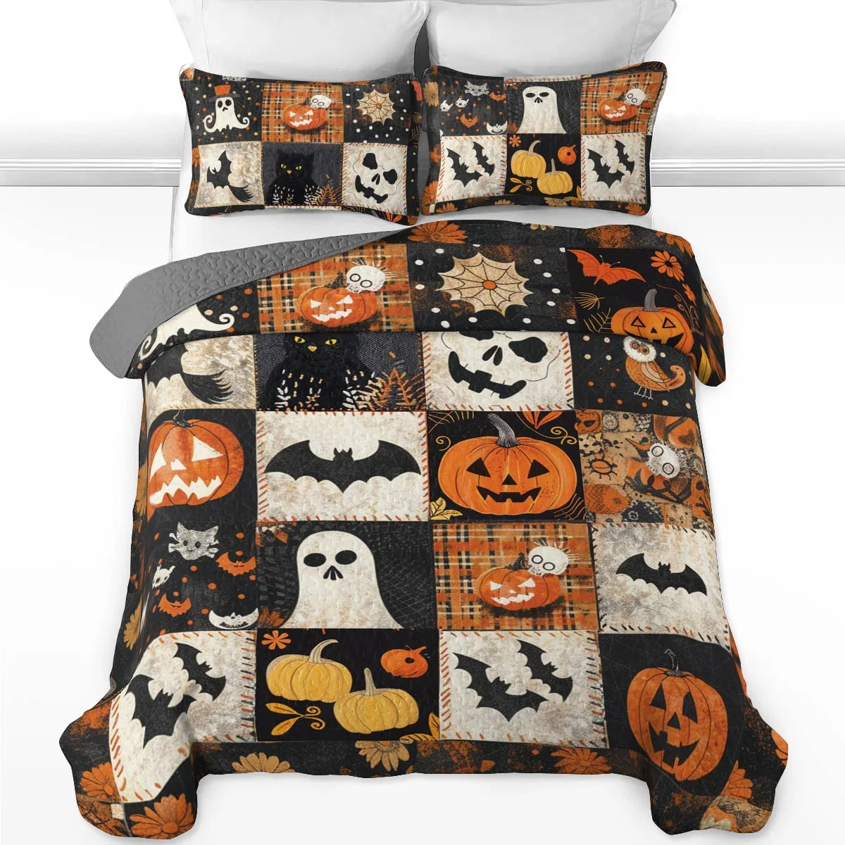 Halloween Quilted Blanket Spooky Patchworks