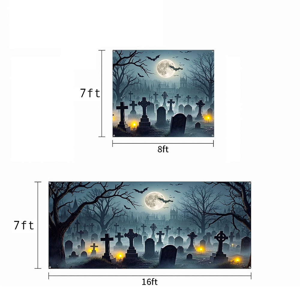 Halloween Garage Door Banner Decoration Midnight In The Hallows