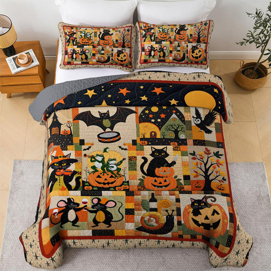Halloween All Season Quilt 3-Piece Set Midnight In The Meadow