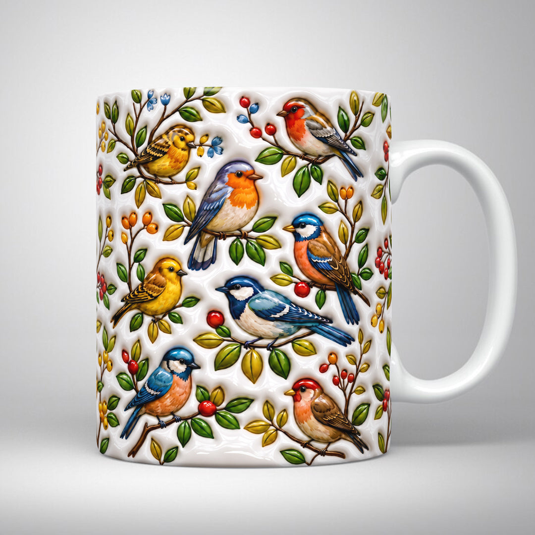 Bird Lovers Ceramic Mug Morning Garden Melody
