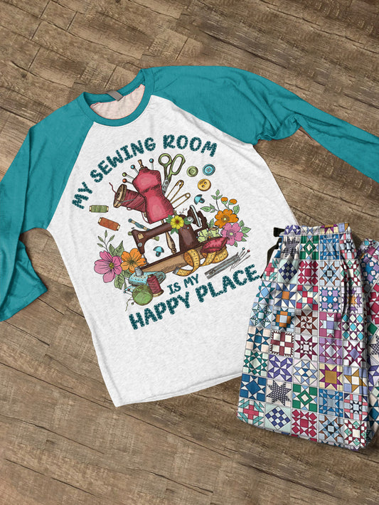 Sewing Lover Raglan Lounge Pajamas My Sewing Room Is My Happy Place