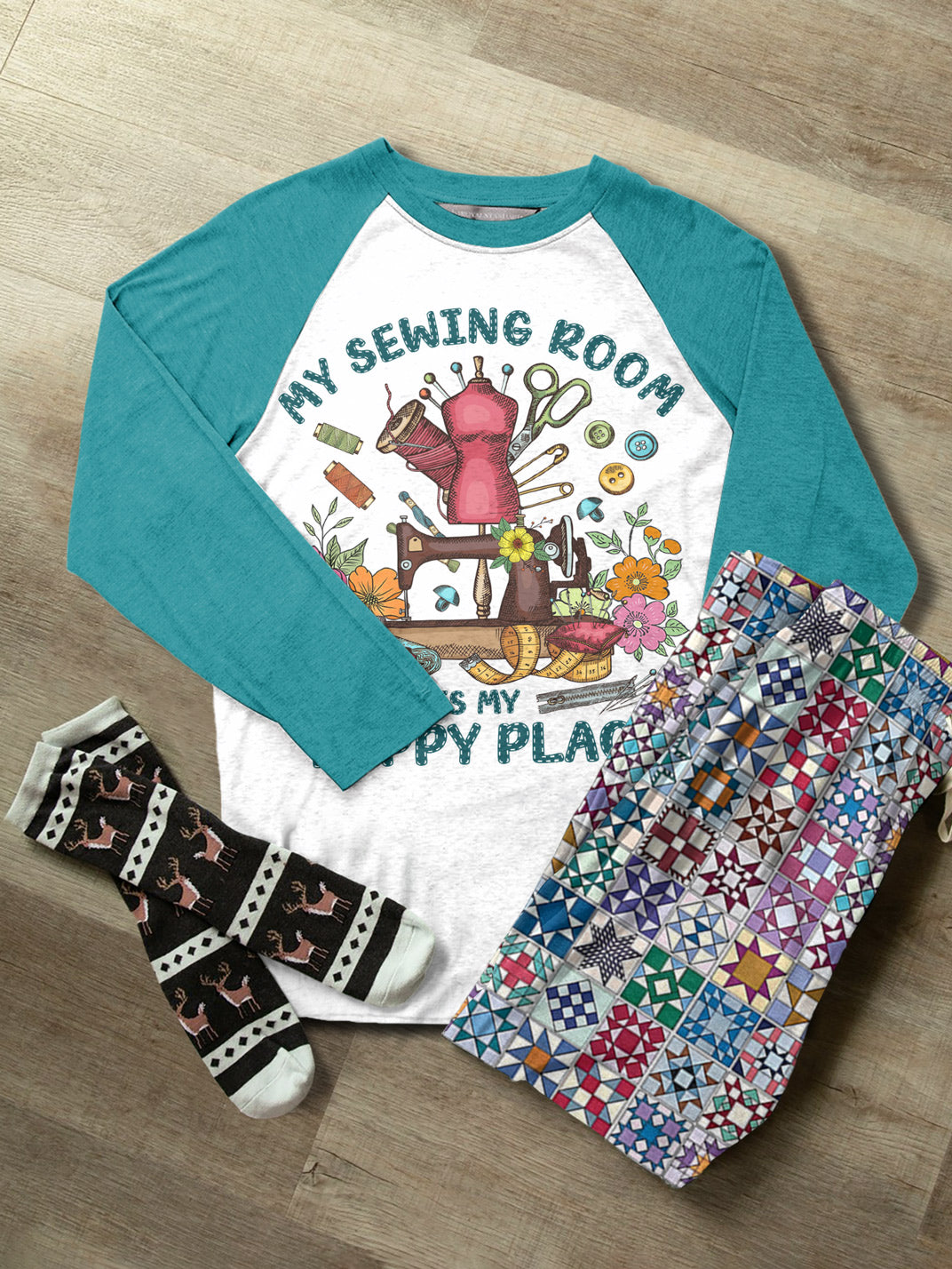 Sewing Lover Raglan Lounge Pajamas My Sewing Room Is My Happy Place