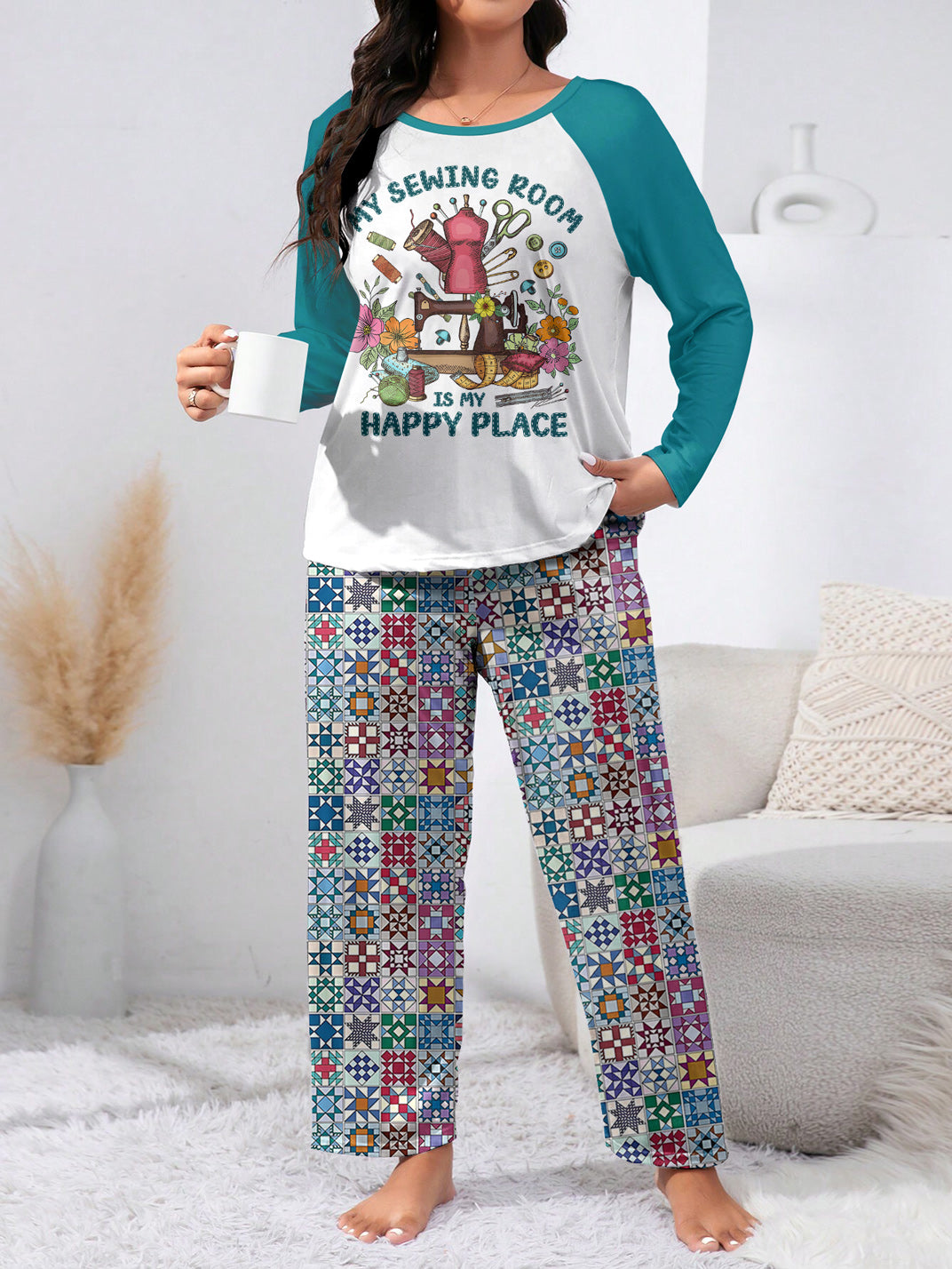 Sewing Lover Raglan Lounge Pajamas My Sewing Room Is My Happy Place