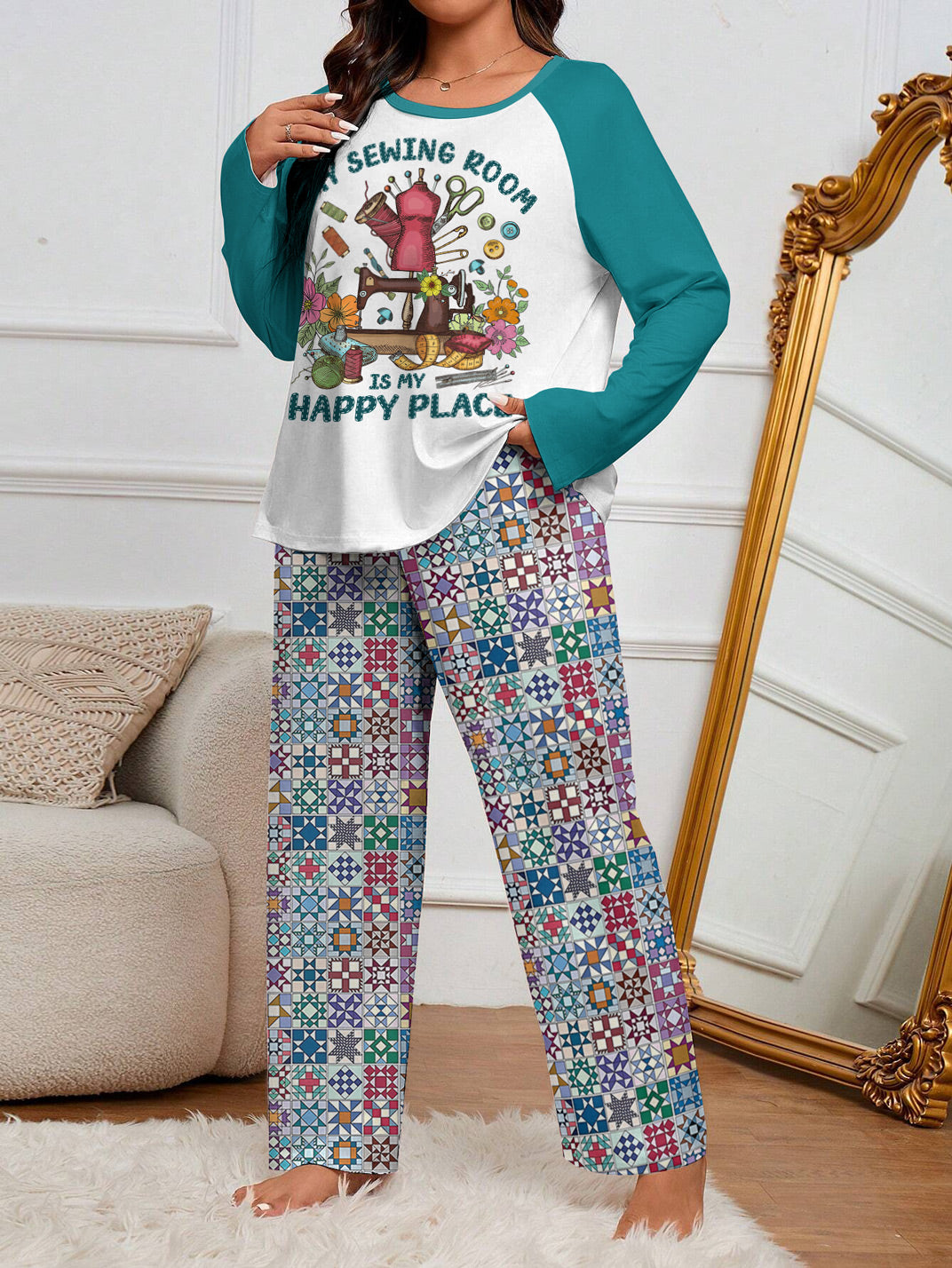 Sewing Lover Raglan Lounge Pajamas My Sewing Room Is My Happy Place