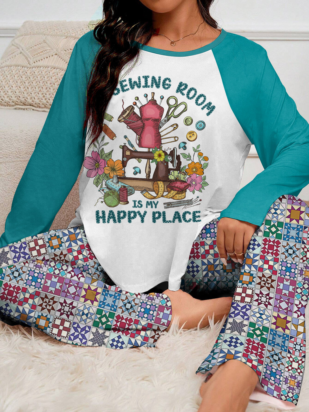 Sewing Lover Raglan Lounge Pajamas My Sewing Room Is My Happy Place