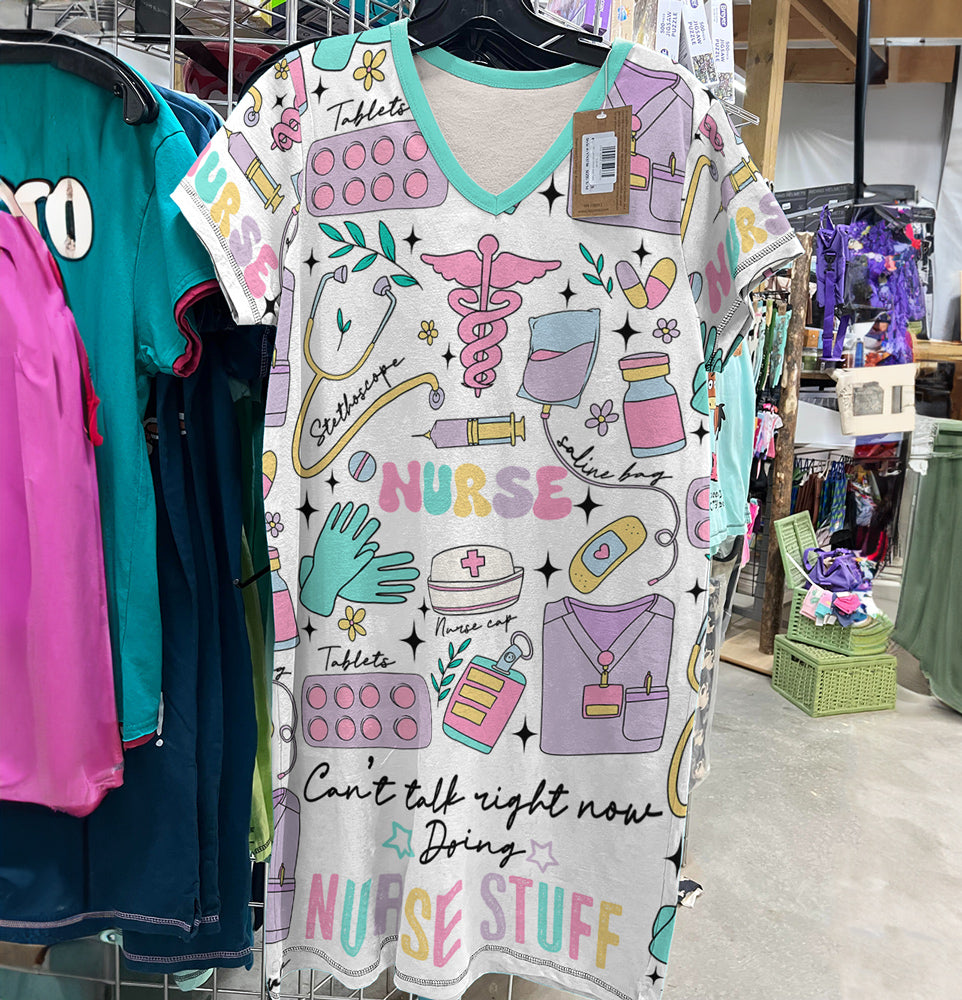 Nurse V-neck Nightshirt Nurse's Nook