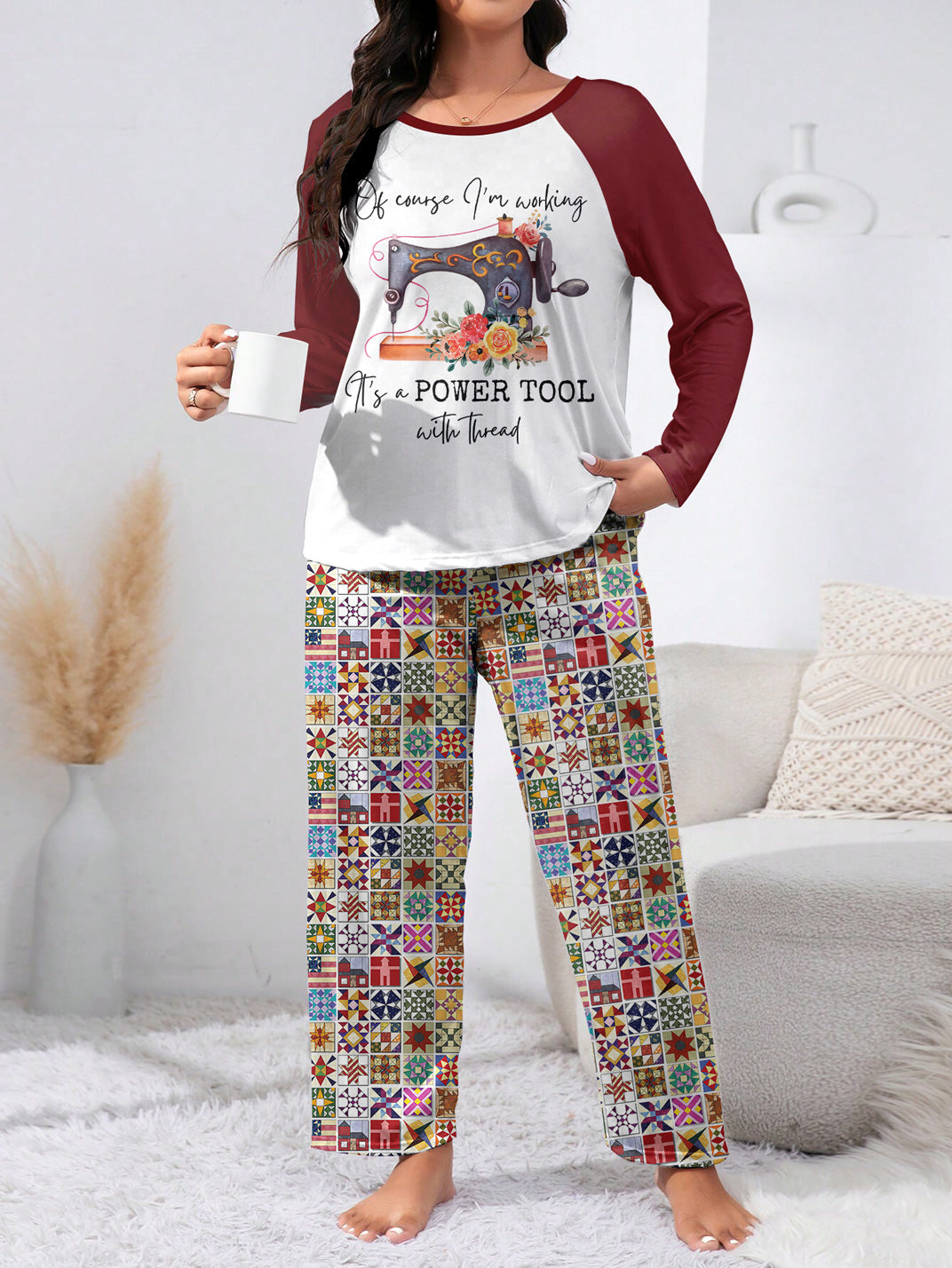 Sewing Lover Raglan Lounge Pajamas Power Tool With Thread