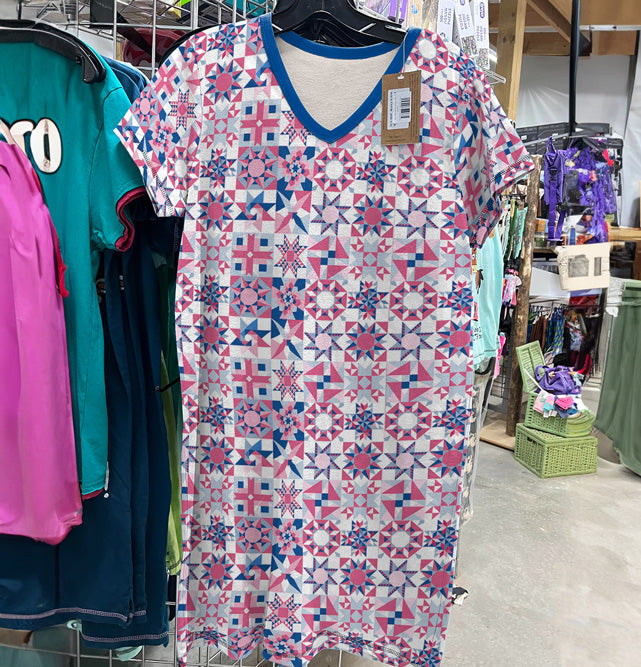 Sewing Lover V-neck Nightshirt Patchwork Dreams