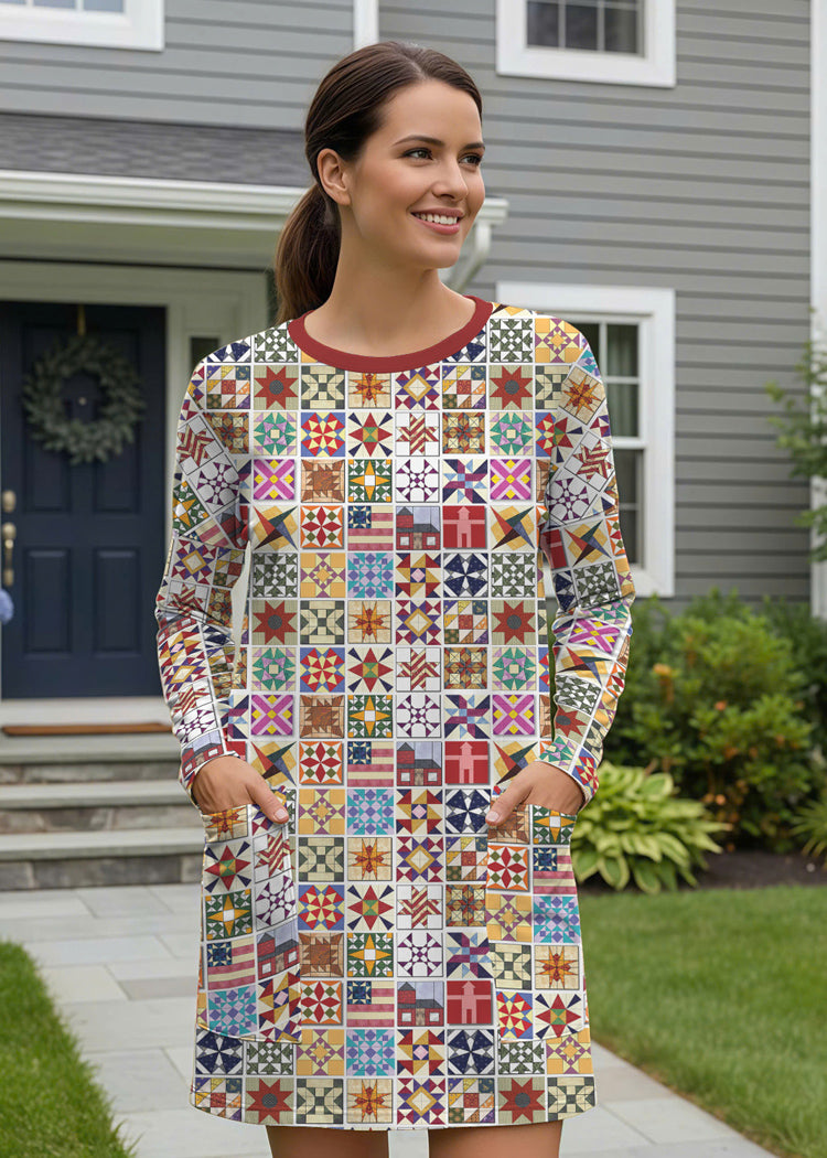 Sewing Lover Long Sleeve Tunic Quilt Blocks