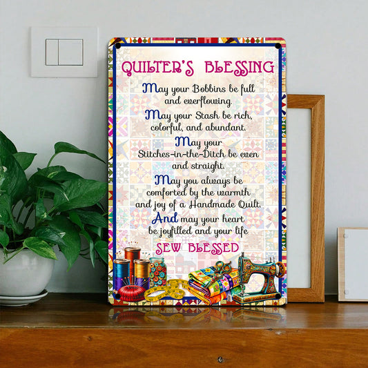 Sewing Lover 2D Metal Sign Quilter's Blessing