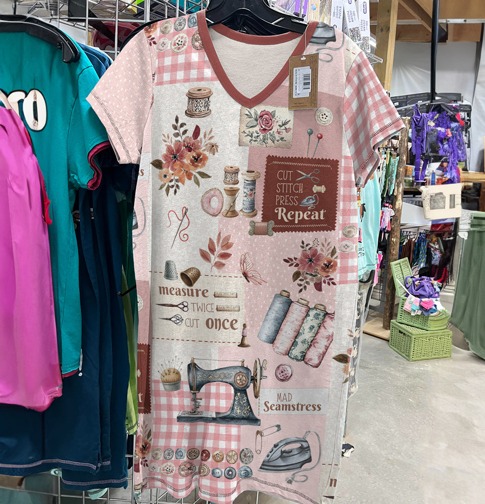 Sewing Lover V-neck Nightshirt Quilter's Rules