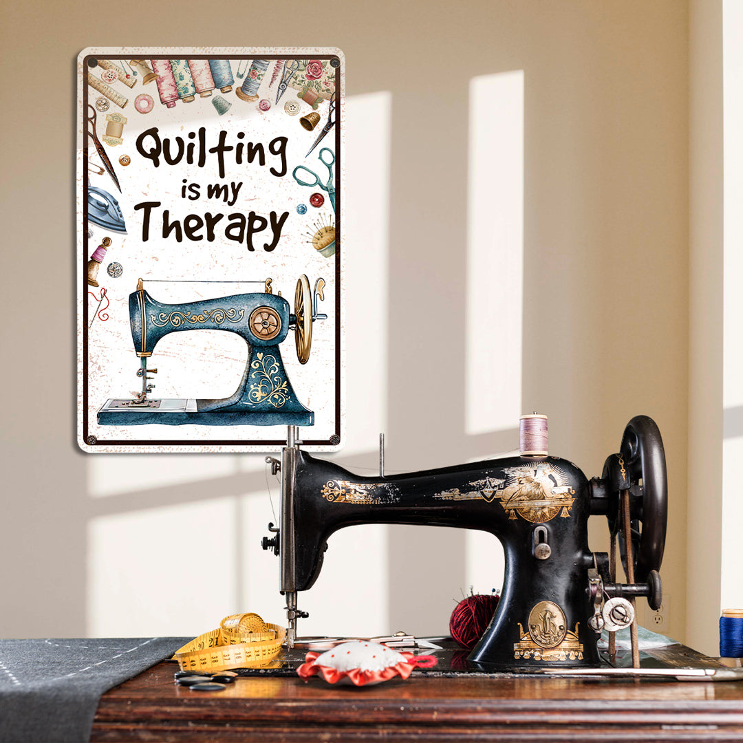 Sewing Lover 2D Metal Sign Quilting Is My Therapy