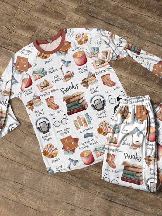 Book Lover Raglan Lounge Pajamas Bookworm's Retreat