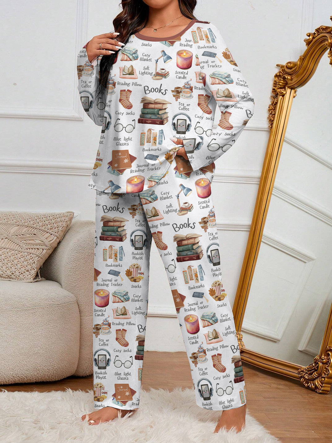 Book Lover Raglan Lounge Pajamas Bookworm's Retreat