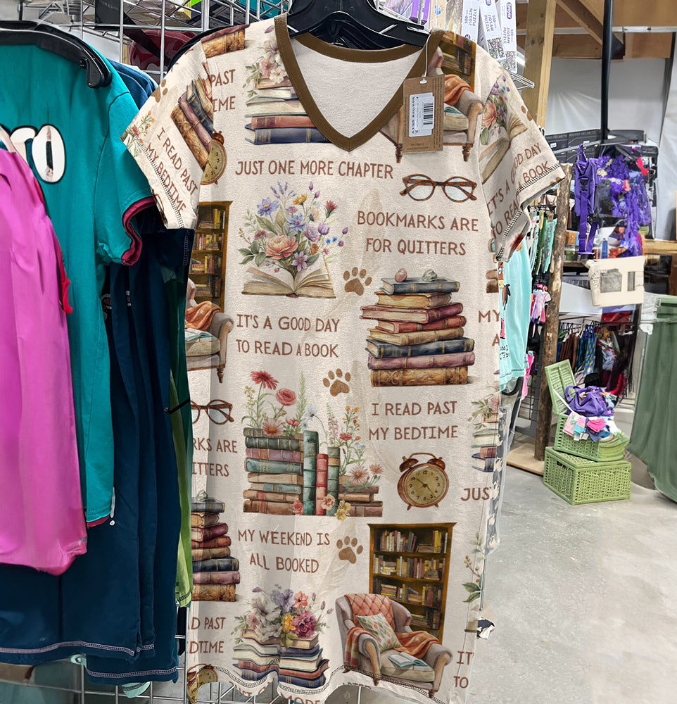 Book Lover V-neck Nightshirt Reading Retreat