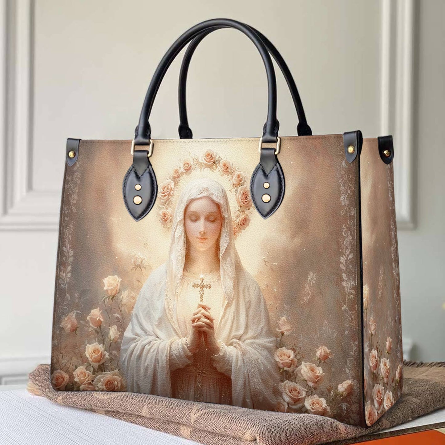 Faith Roses Of Grace Leather Bag