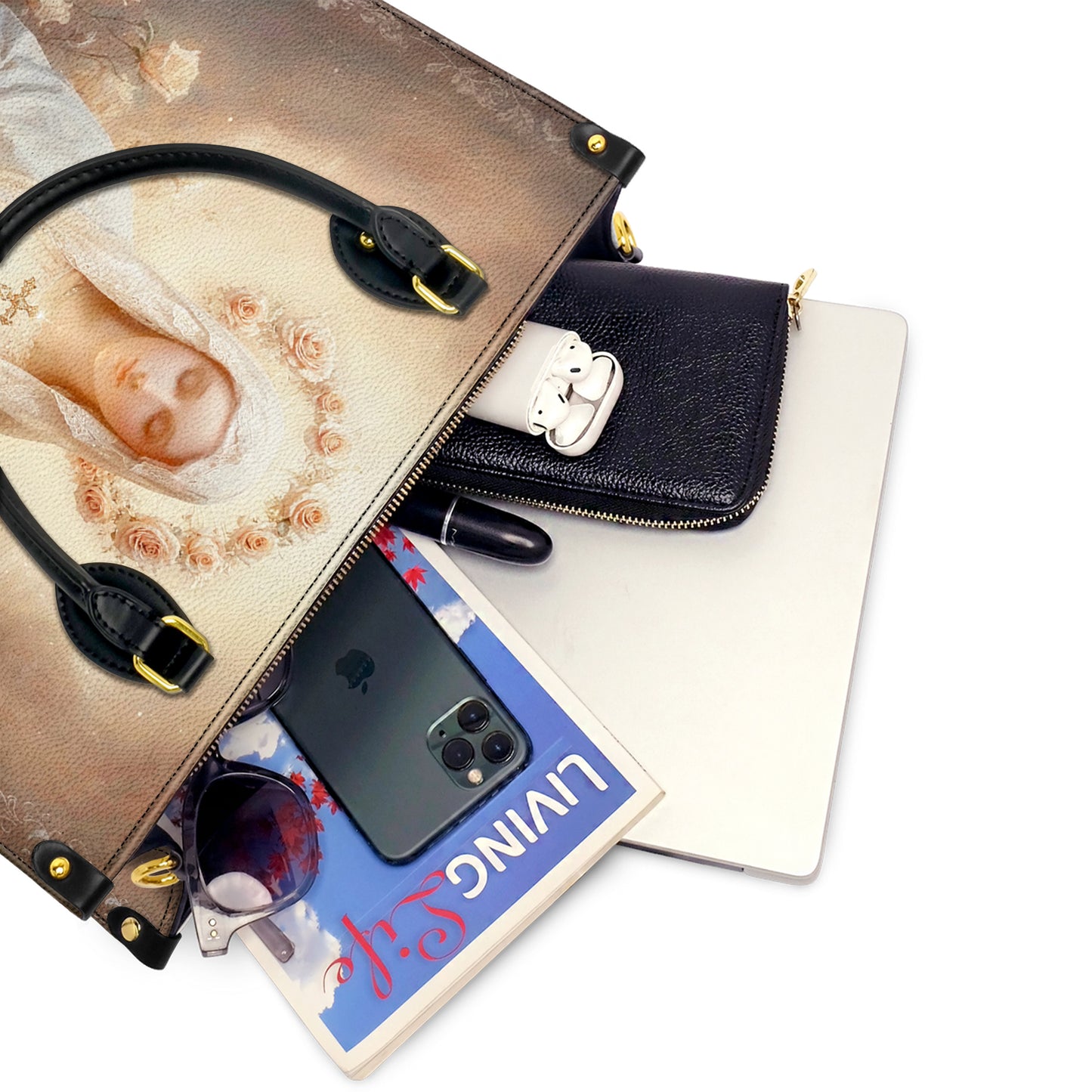 Faith Roses Of Grace Leather Bag