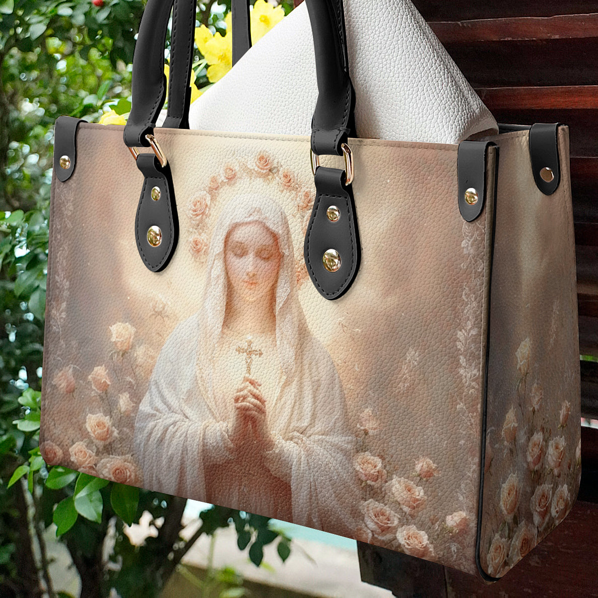 Faith Roses Of Grace Leather Bag