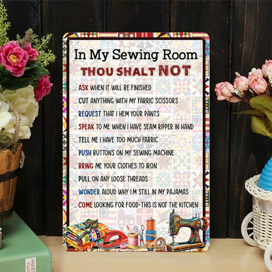 Sewing Lover 2D Metal Sign Rules Of Quilting Room