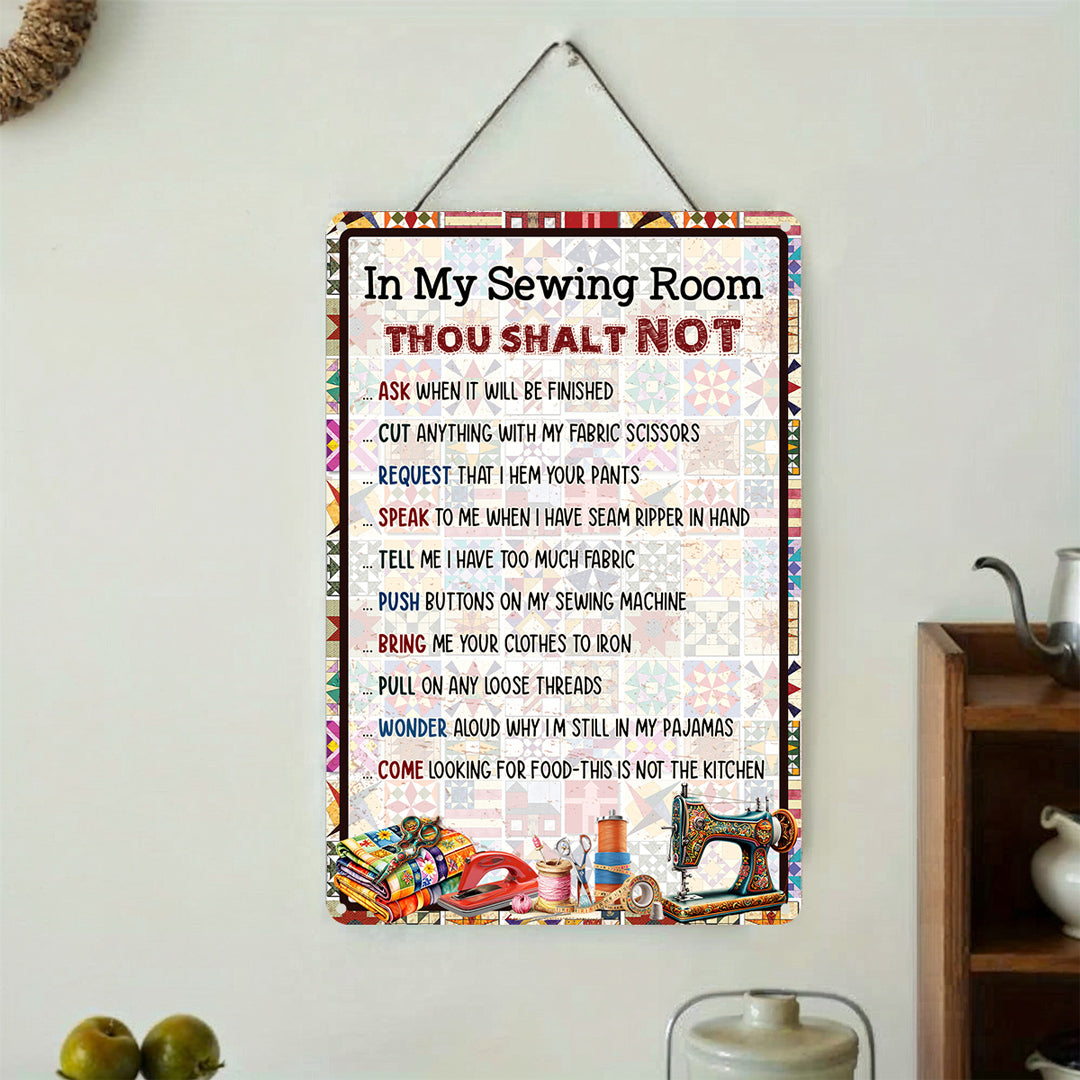 Sewing Lover 2D Metal Sign Rules Of Quilting Room