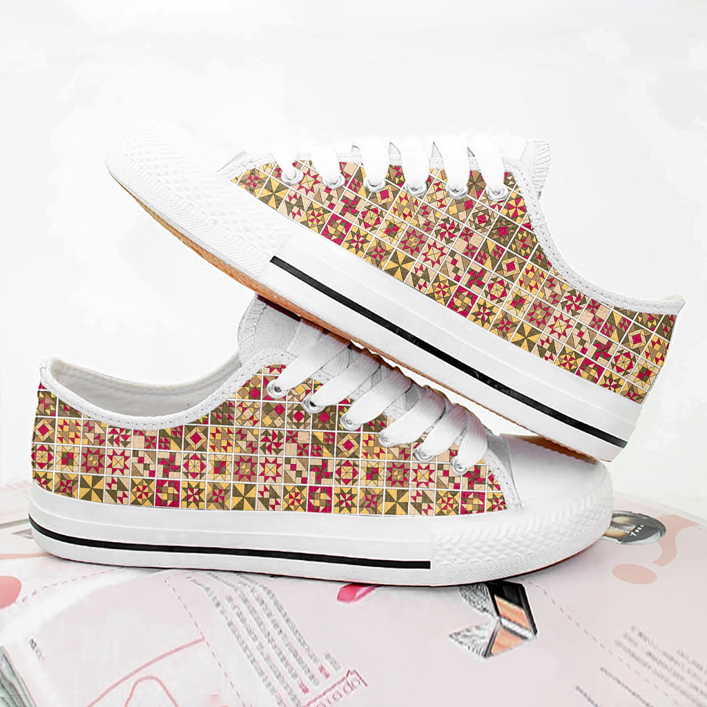 Sewing Lover Women's Low Top Shoes Vintage Quilt Blocks