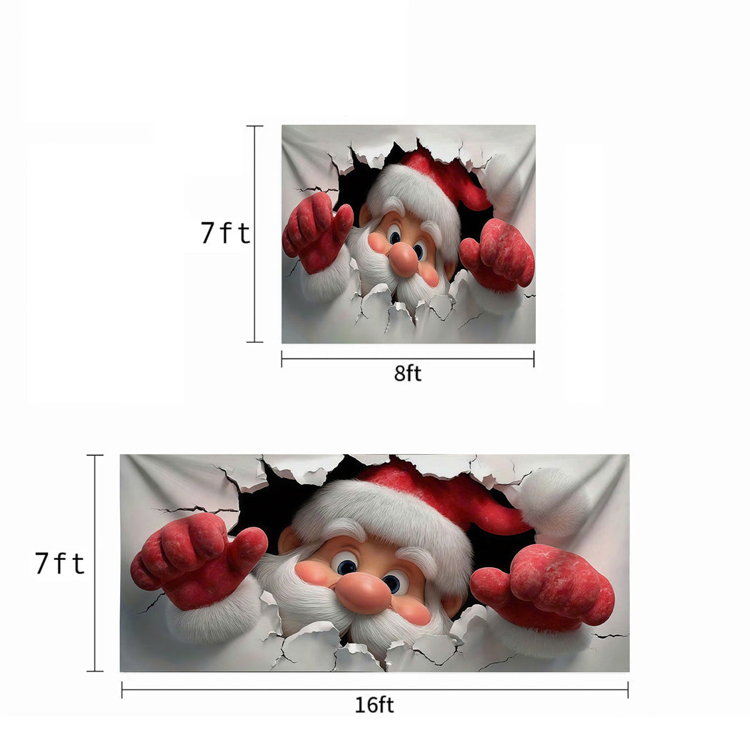 Christmas Garage Door Banner Decoration - Santa's Breakthrough