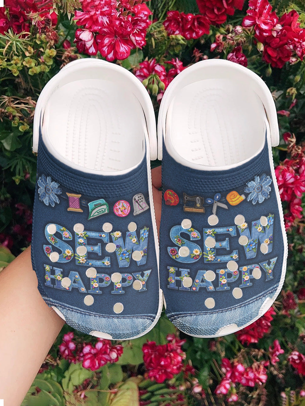 Sewing Lover Graphic Clogs Sew Happy