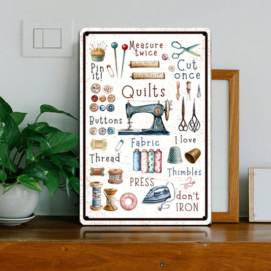 Sewing Lover 2D Metal Sign Sew It Right!