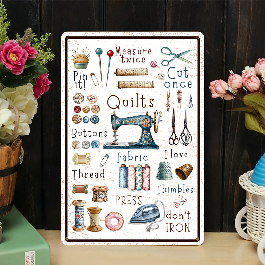 Sewing Lover 2D Metal Sign Sew It Right!