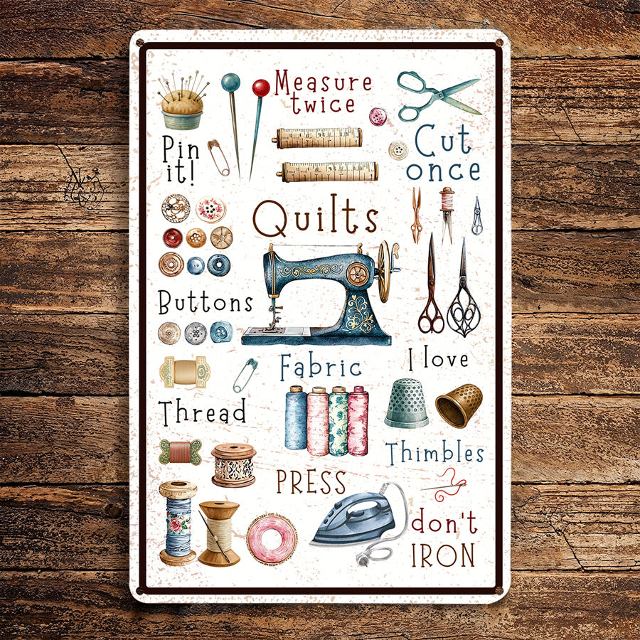 Sewing Lover 2D Metal Sign Sew It Right!