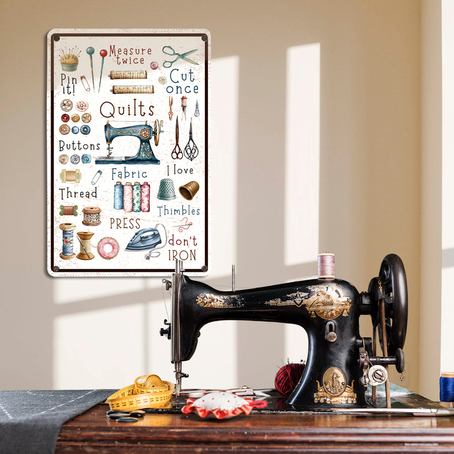 Sewing Lover 2D Metal Sign Sew It Right!